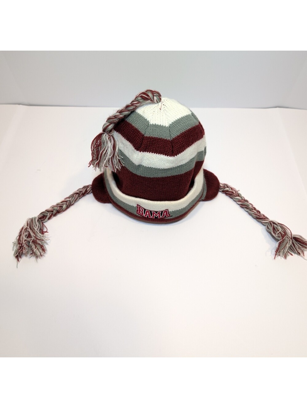 Vintage BAMA Knit Tassel Winter Hat with Ear Flaps